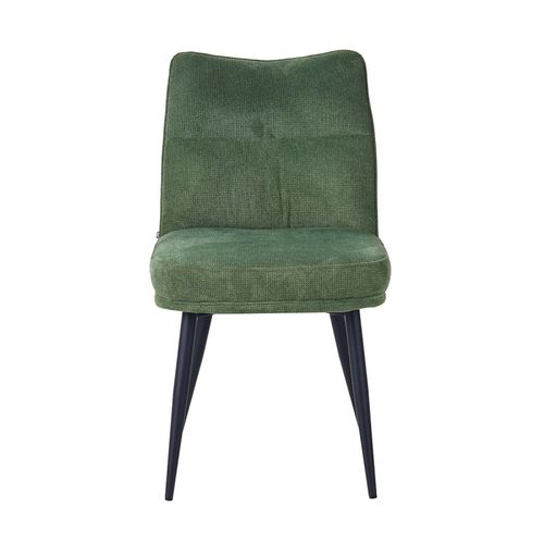 Chaise Louise Tissu Vert Pieds Métal
