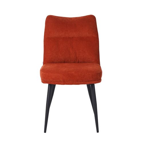 Chaise Louise Tissu Terracotta Pieds Métal