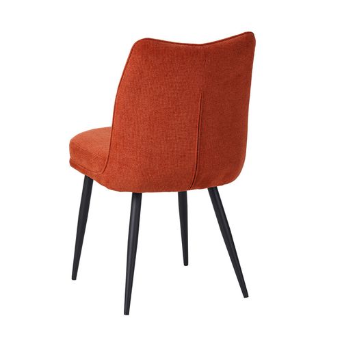 Chaise Louise Tissu Terracotta Pieds Métal