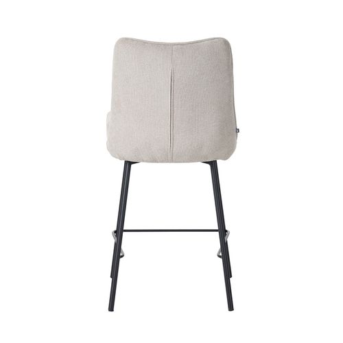 Tabouret De Bar Léon Tissu Beige Pieds Métal