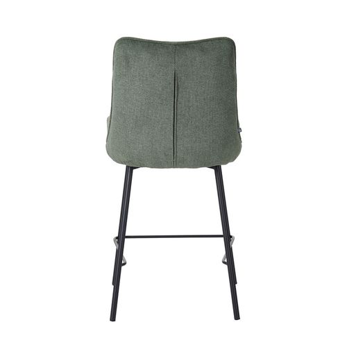 Tabouret De Bar Léon Tissu Vert Pieds Métal