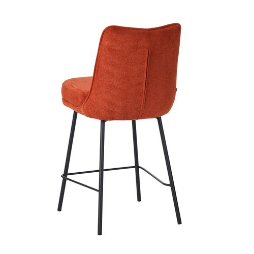 Tabouret De Bar Léon Tissu Terracotta Pieds Métal