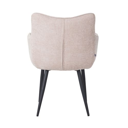 Fauteuil Repas Lucas Tissu Beige Pieds Métal