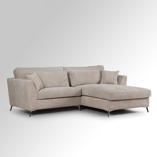 Canapé D'angle Mini Isla Droit Velours Côtelé Beige