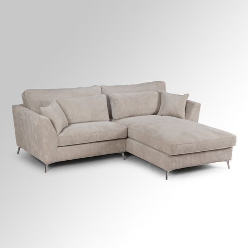 Canapé D'angle Mini Isla Droit Velours Côtelé Beige