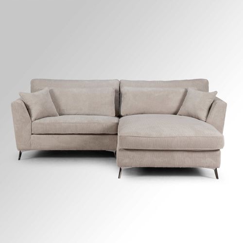 Canapé D'angle Mini Isla Droit Velours Côtelé Beige