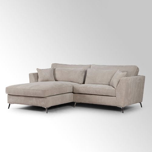 Canapé D'angle Mini Isla Gauche Velours Côtelé Beige