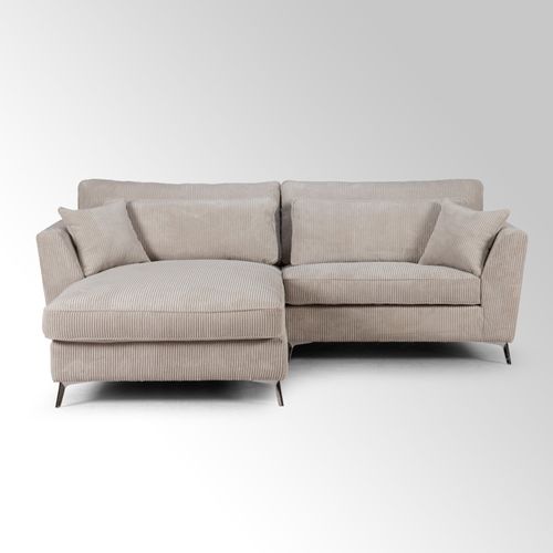 Canapé D'angle Mini Isla Gauche Velours Côtelé Beige