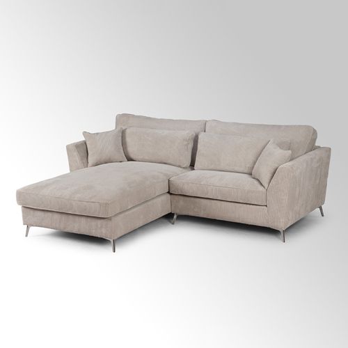 Canapé D'angle Mini Isla Gauche Velours Côtelé Beige