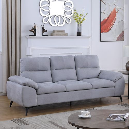 Canapé 3 Places Soan Simili Gris Clair