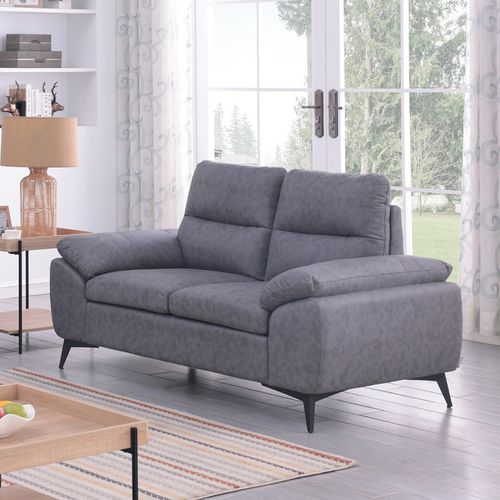 Canapé 2 Places Soan Simili Gris Foncé