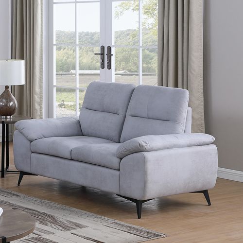 Canapé 2 Places Soan Simili Gris Clair