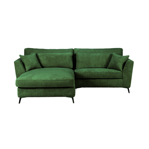 Canapé D'angle Mini Isla Gauche Velours Côtelé Vert