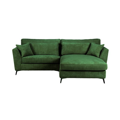 Canapé D'angle Mini Isla Droit Velours Côtelé Vert