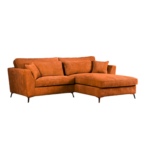 Canapé D'angle Mini Isla Droit Velours Côtelé Ambre