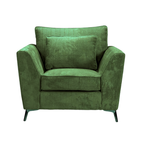 Fauteuil Isla Velours Côtelé Vert