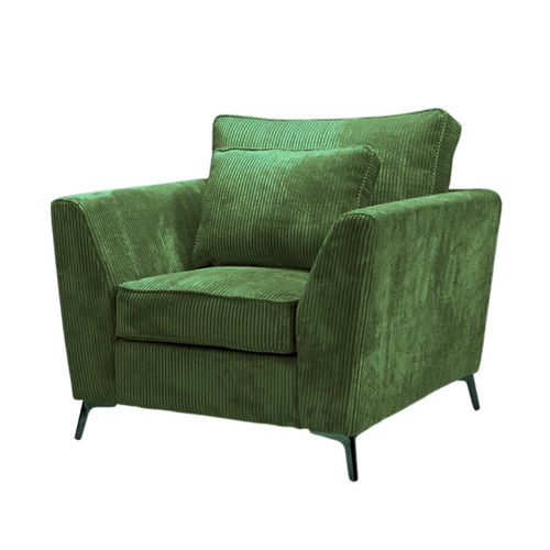 Fauteuil Isla Velours Côtelé Vert