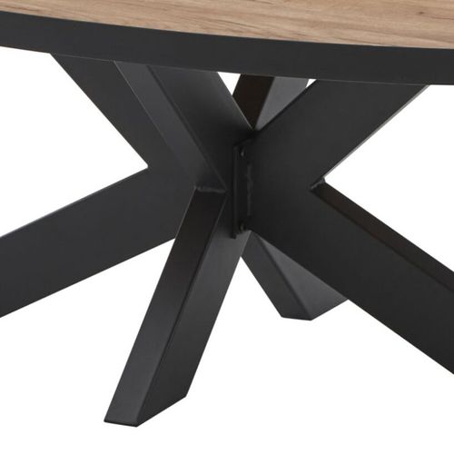 Table Basse Ovale 130x70 Cm Pieds Étoile Lio