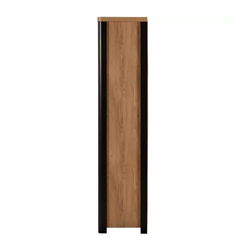 Vitrine 3+3 Portes Arrondis Noir/naturel
