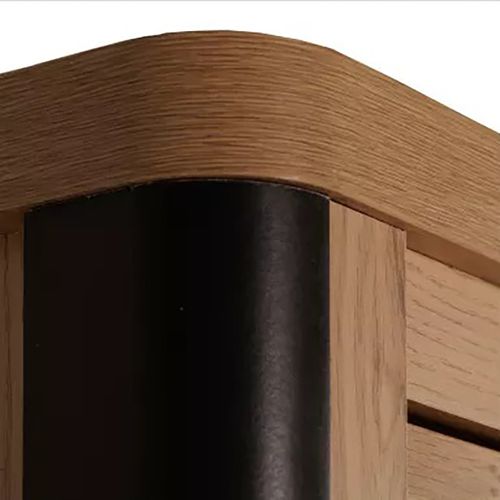 Vitrine 3+3 Portes Arrondis Noir/naturel