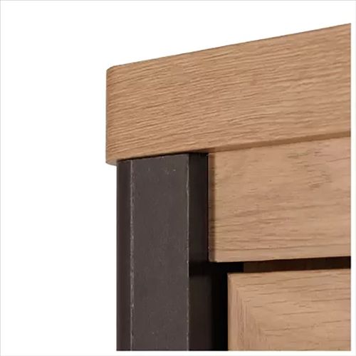 Vitrine 2+2 Portes Arrondis Noir/naturel