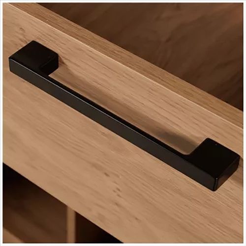 Buffet 4 Portes 1 Tiroir Arrondis Naturel/noir