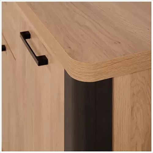 Buffet 4 Portes 1 Tiroir Arrondis Naturel/noir