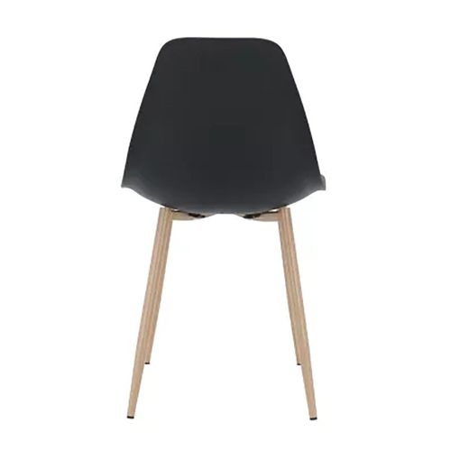 Chaise Pp Noir Pieds Métal Effet Bois