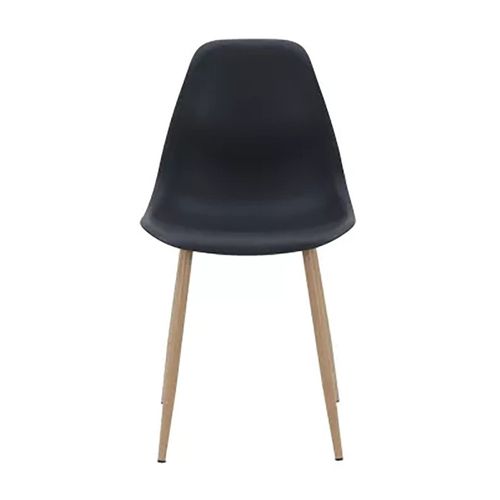 Chaise Pp Noir Pieds Métal Effet Bois