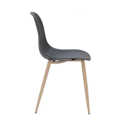 Chaise Pp Noir Pieds Métal Effet Bois