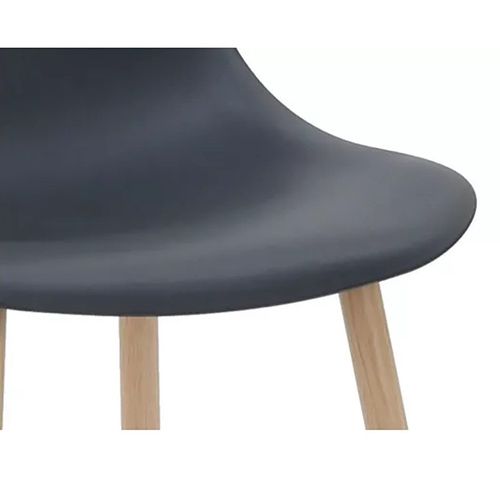 Chaise Pp Noir Pieds Métal Effet Bois