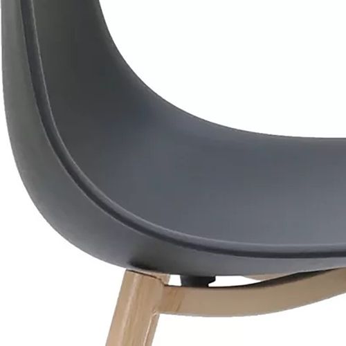 Chaise Pp Noir Pieds Métal Effet Bois