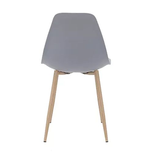 Chaise Pp Gris Pieds Métal Effet Bois