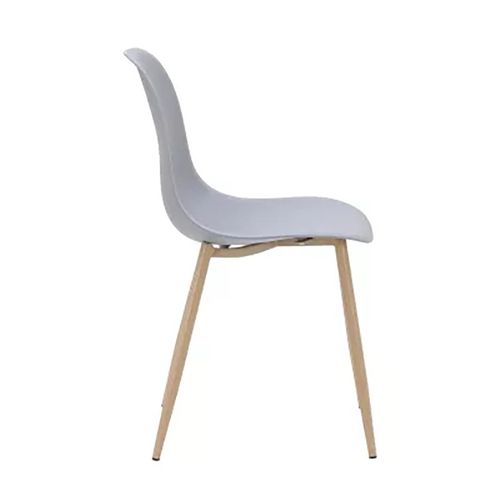 Chaise Pp Gris Pieds Métal Effet Bois