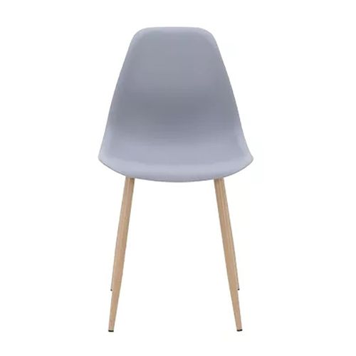 Chaise Pp Gris Pieds Métal Effet Bois