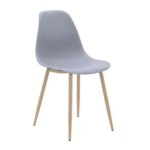 Chaise Pp Gris Pieds Métal Effet Bois