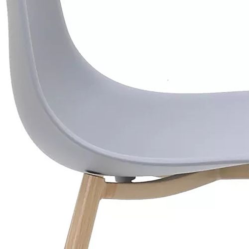 Chaise Pp Gris Pieds Métal Effet Bois