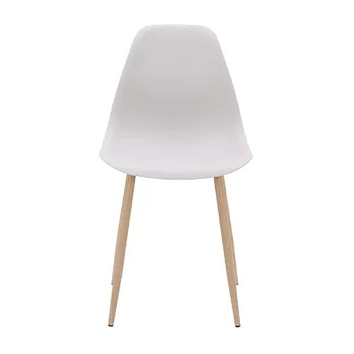 Chaise Pp Taupe Pieds Métal Effet Bois