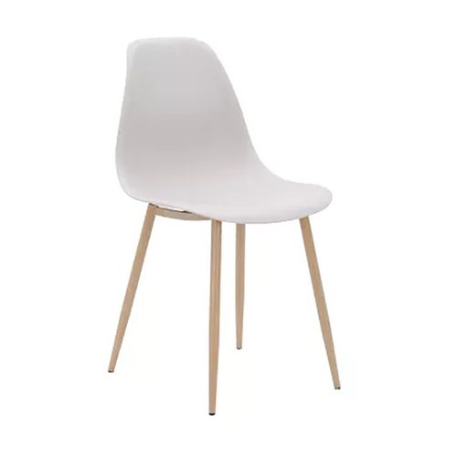 Chaise Pp Taupe Pieds Métal Effet Bois
