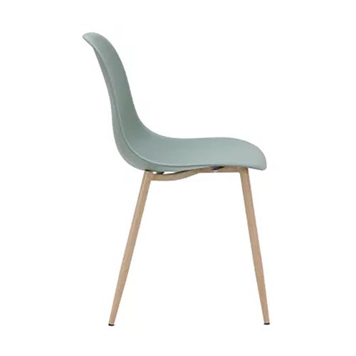 Chaise Pp Vert Pieds Métal Effet Bois