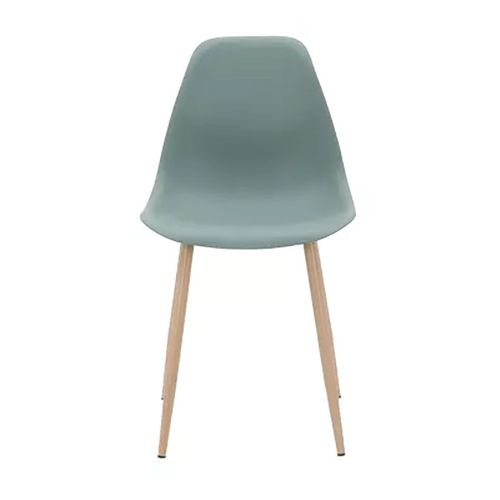 Chaise Pp Vert Pieds Métal Effet Bois