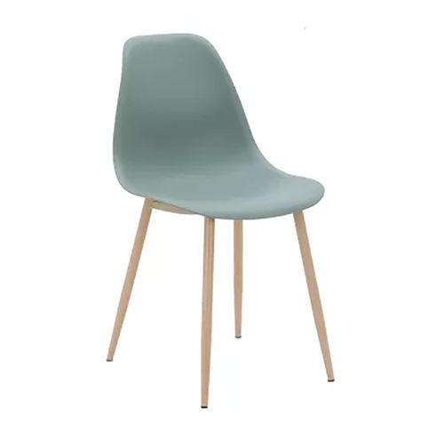Chaise Pp Vert Pieds Métal Effet Bois