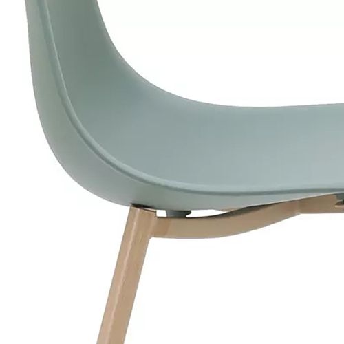 Chaise Pp Vert Pieds Métal Effet Bois