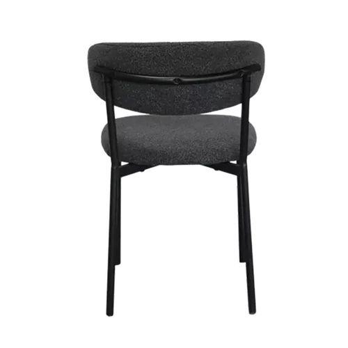 Chaise Bouclette Anthracite Structure Métal Noir