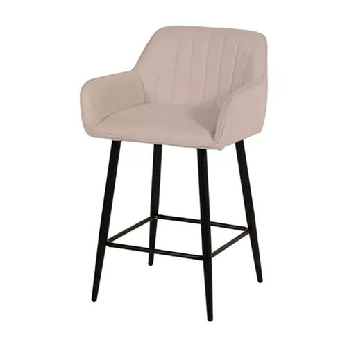 Tabouret De Bar Avec Accoudoirs Tissu Beige