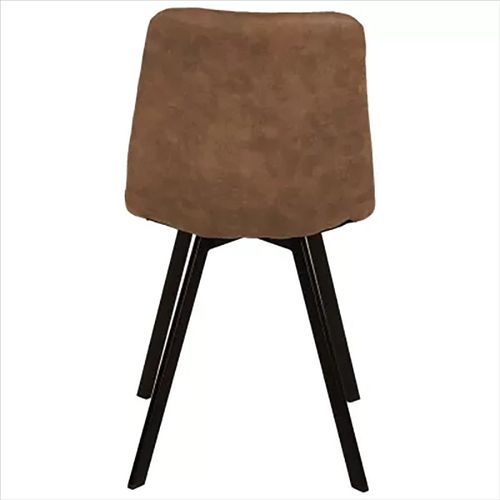 Chaise En Simili Marron Clair Pieds Métal Noir