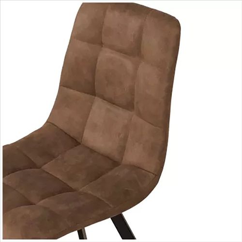 Chaise En Simili Marron Clair Pieds Métal Noir