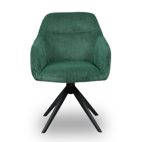 Chaise Pivotante Velours Côtelé Vert Thélyo