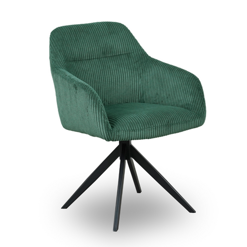 Chaise Pivotante Velours Côtelé Vert Thélyo