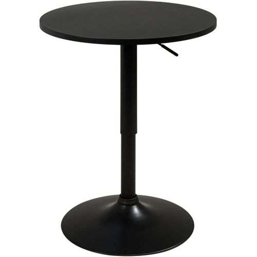 Table De Bar Haute Ø60 Cm – Mange Debout Hauteur Réglable Et Pivotant Seti (noir-intégral)